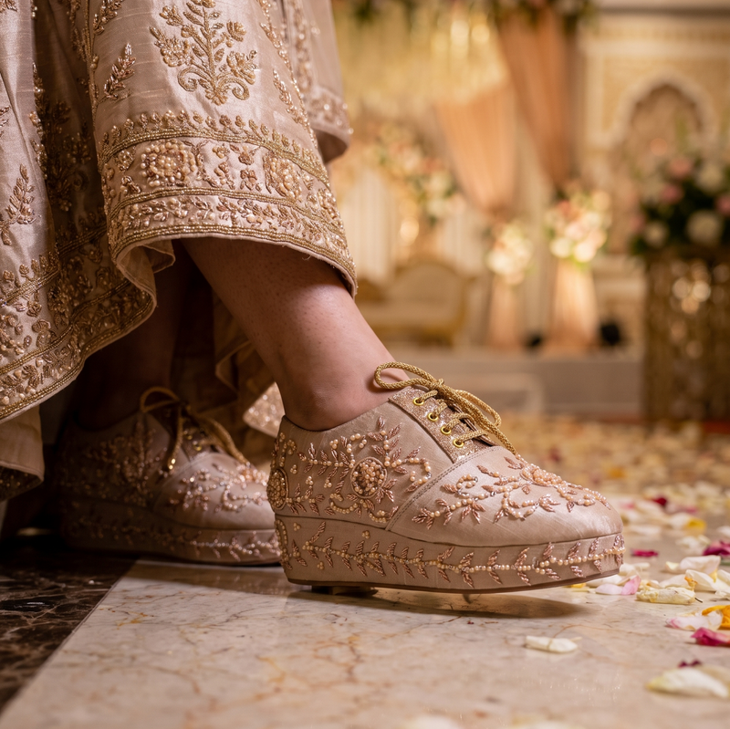 Bridal Wedge Heel Sneaker