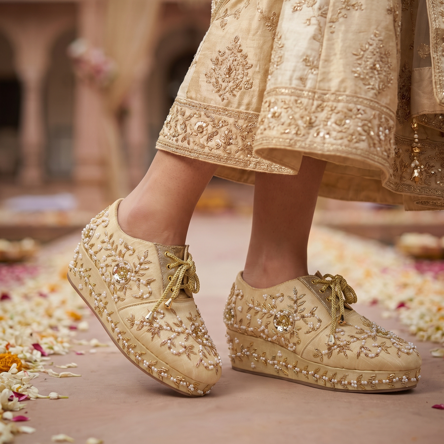 Bridal Wedge Heel Sneaker