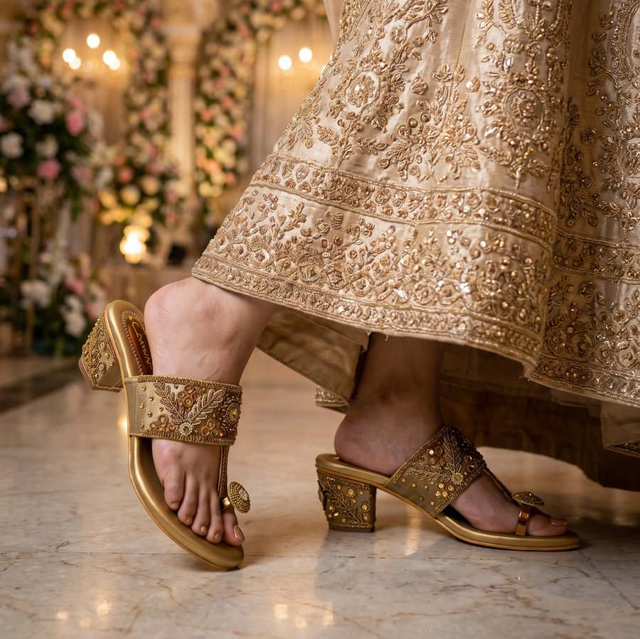Bridal Block Heel Slip-On
