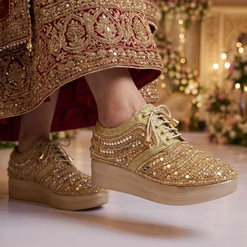 Bridal Wedge Heel Sneaker