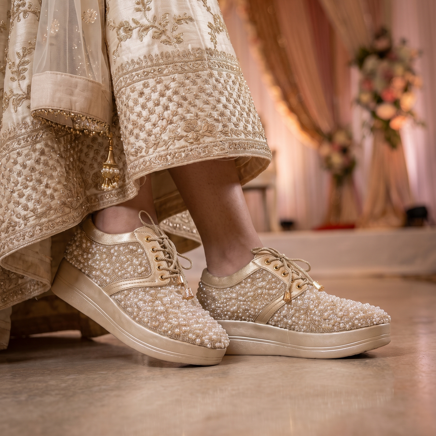 Bridal Wedge Heel Sneaker
