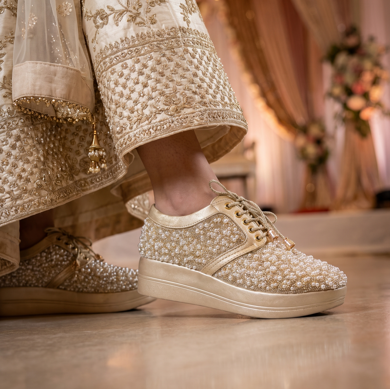 Bridal Wedge Heel Sneaker