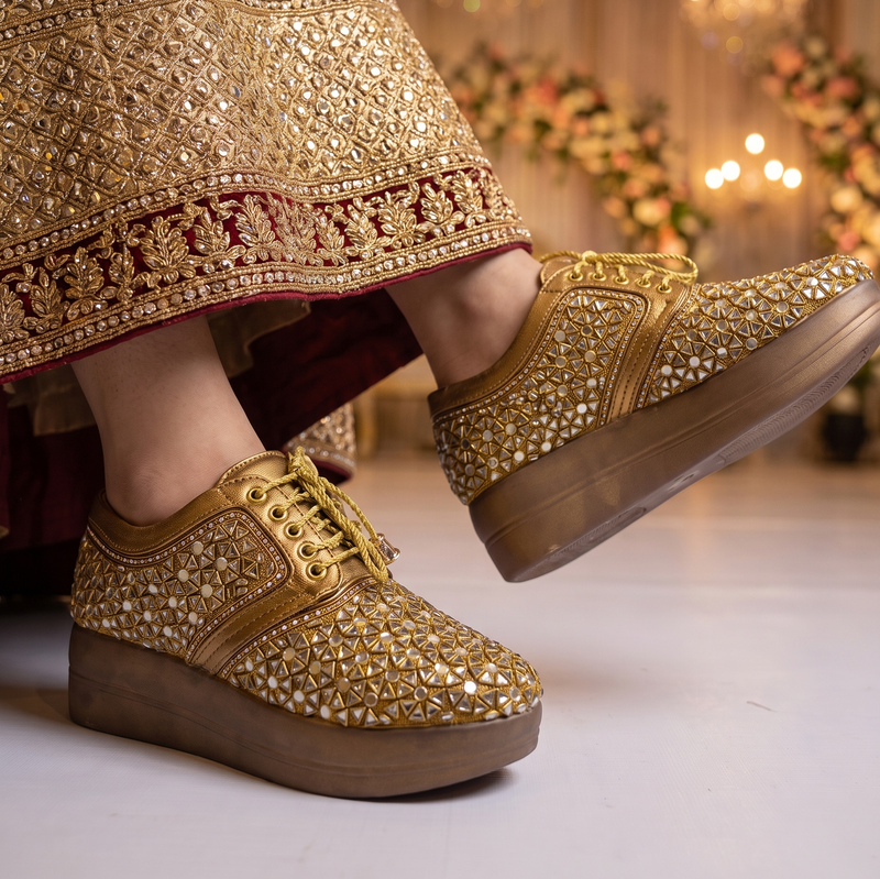 Bridal Wedge Heel Sneaker