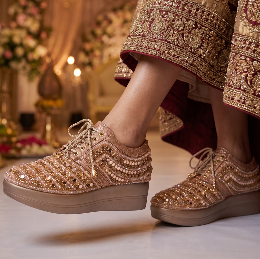 Bridal Wedge Heel Sneaker