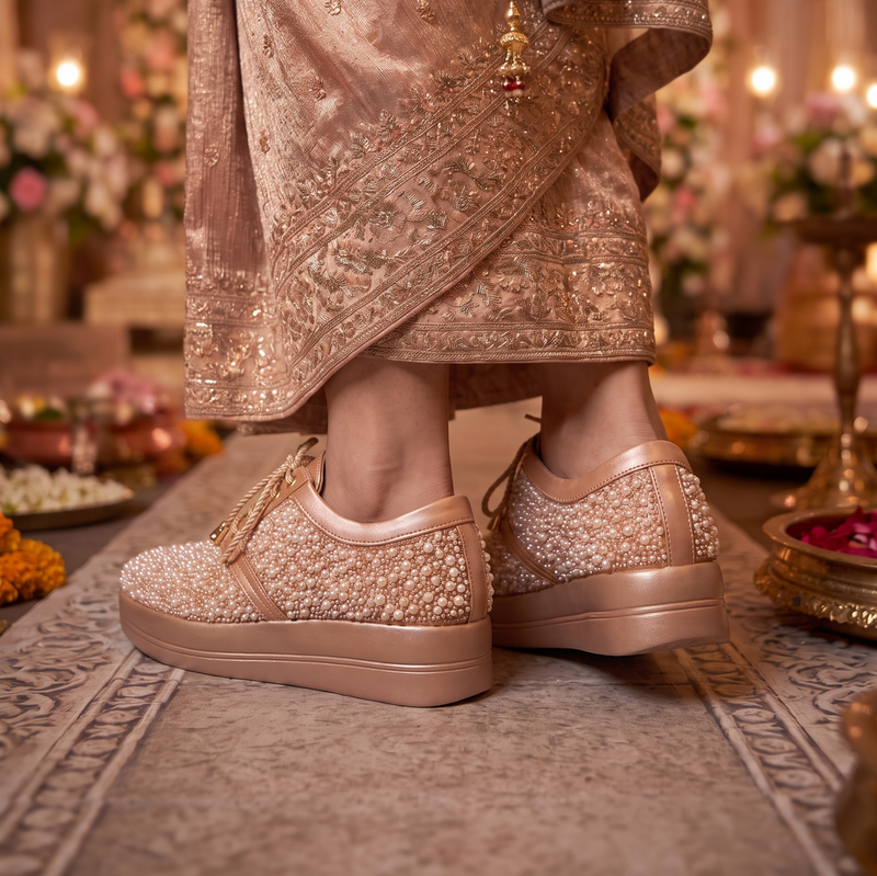 Bridal Wedge Heel Sneaker