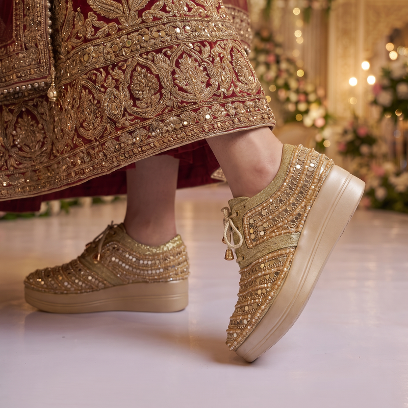 Bridal Wedge Heel Sneaker
