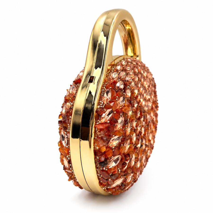 Women's Rose Gold Crystal Clutch