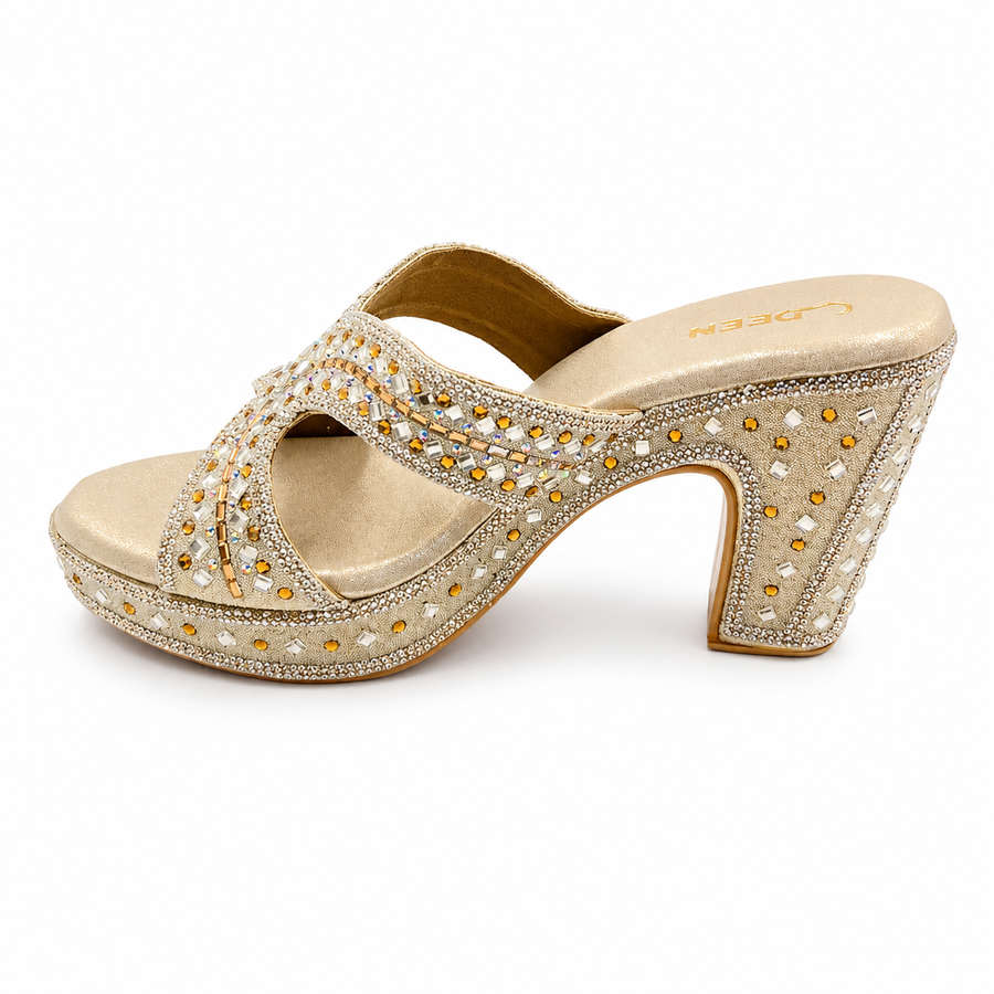 Women's Bridal Block Heel Slip-On