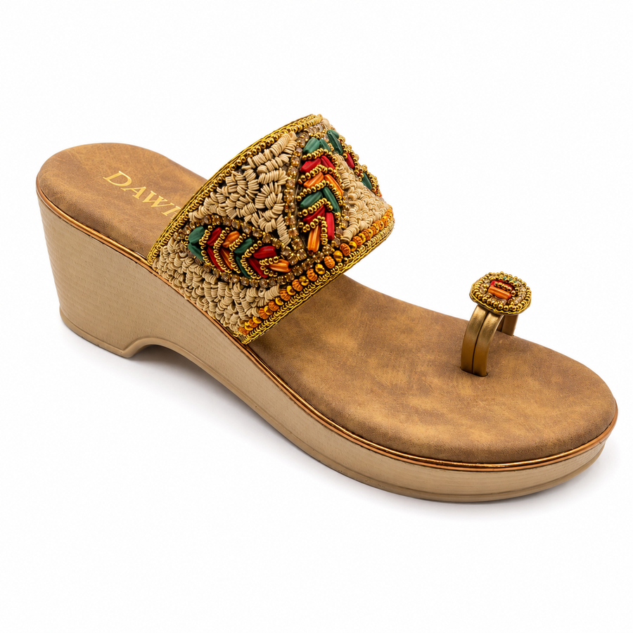 Bridal Wedge Heel Slip-On