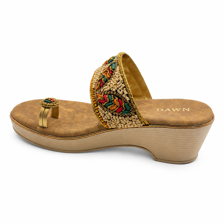 Bridal Wedge Heel Slip-On