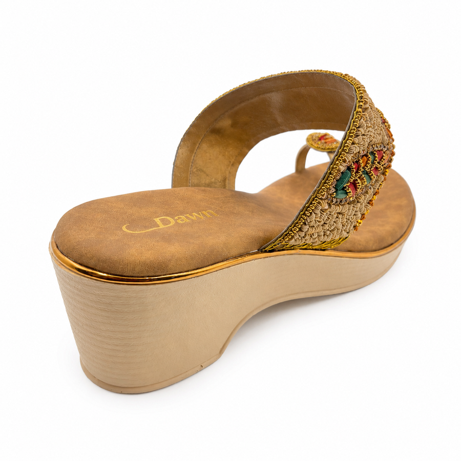 Bridal Wedge Heel Slip-On
