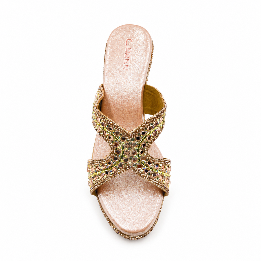 Women's Bridal Block Heel Slip-On