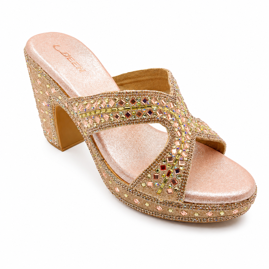 Women's Bridal Block Heel Slip-On