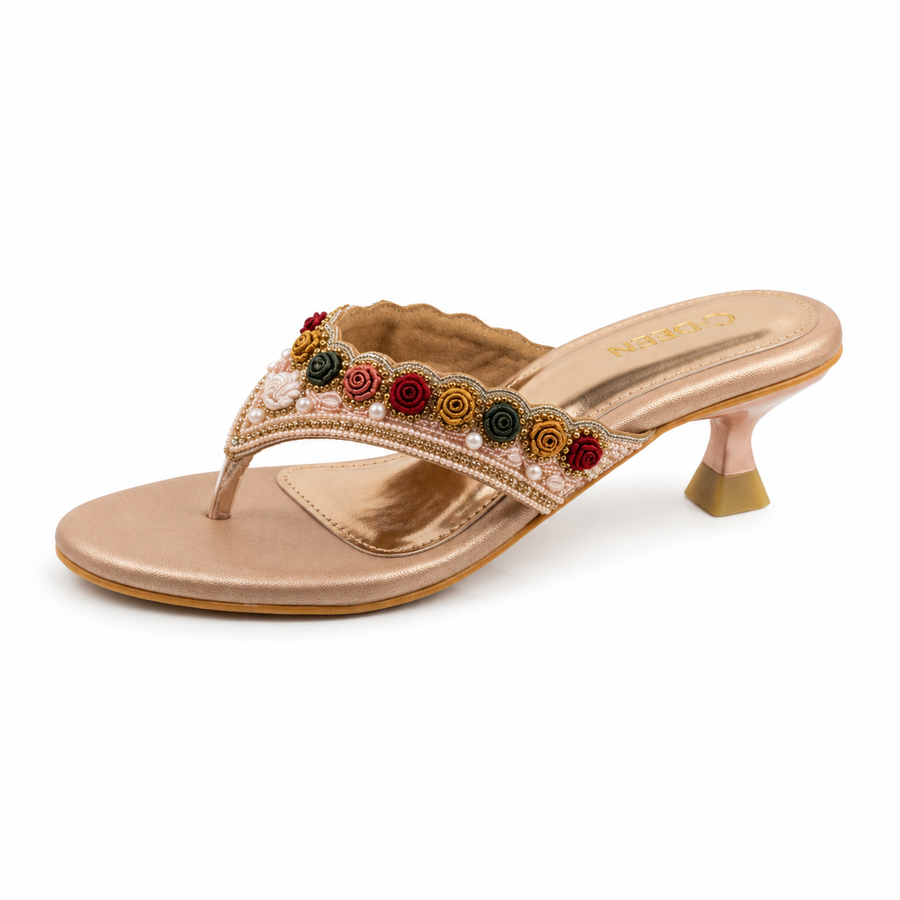 Women's Bridal Kitten Heel slip on
