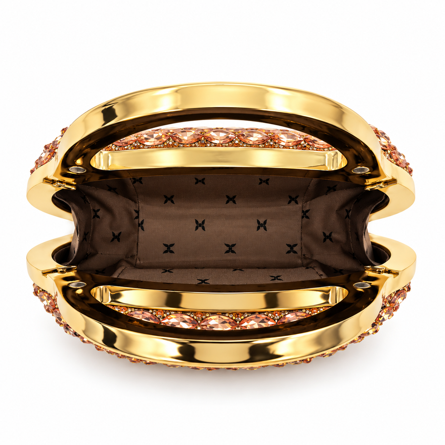 Women's Rose Gold Crystal Clutch