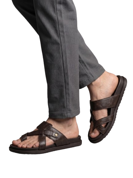 DAWN Classic Brown Cross-Strap Sandal