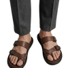 DAWN Executive Brown Dual-Buckle Sandal
