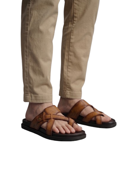 DAWN Classic Tan Cross-Strap Sandal