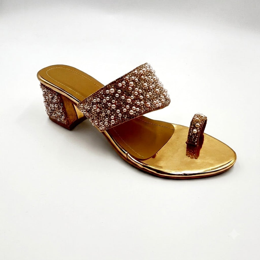 Women's Bridal Block Heel Slip on