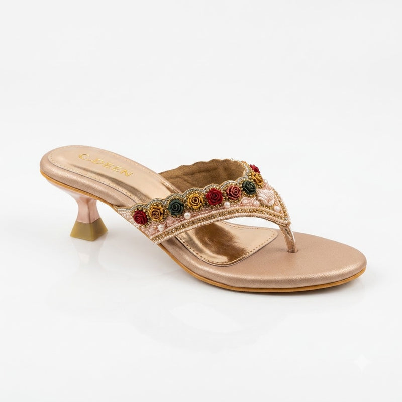 Women's Bridal Kitten Heel slip on