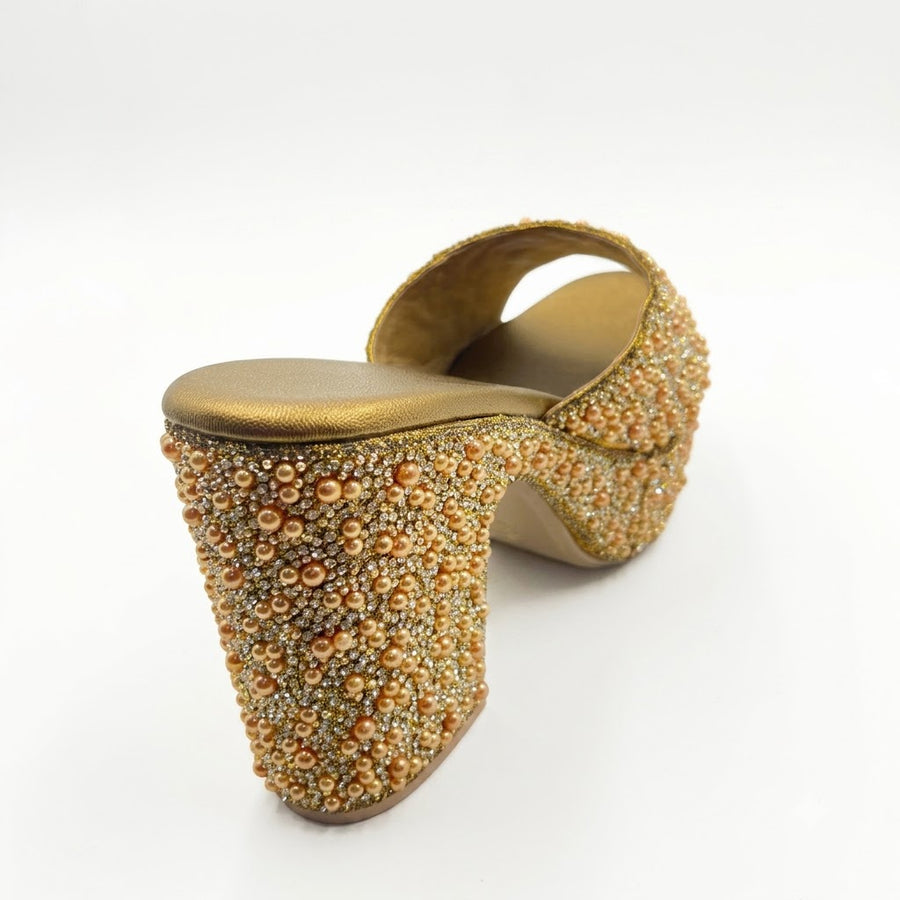 Women's Bridal Block Heel Slip on