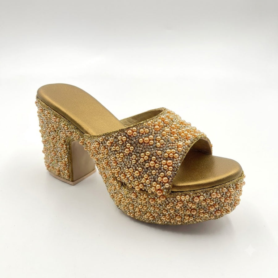 Women's Bridal Block Heel Slip on