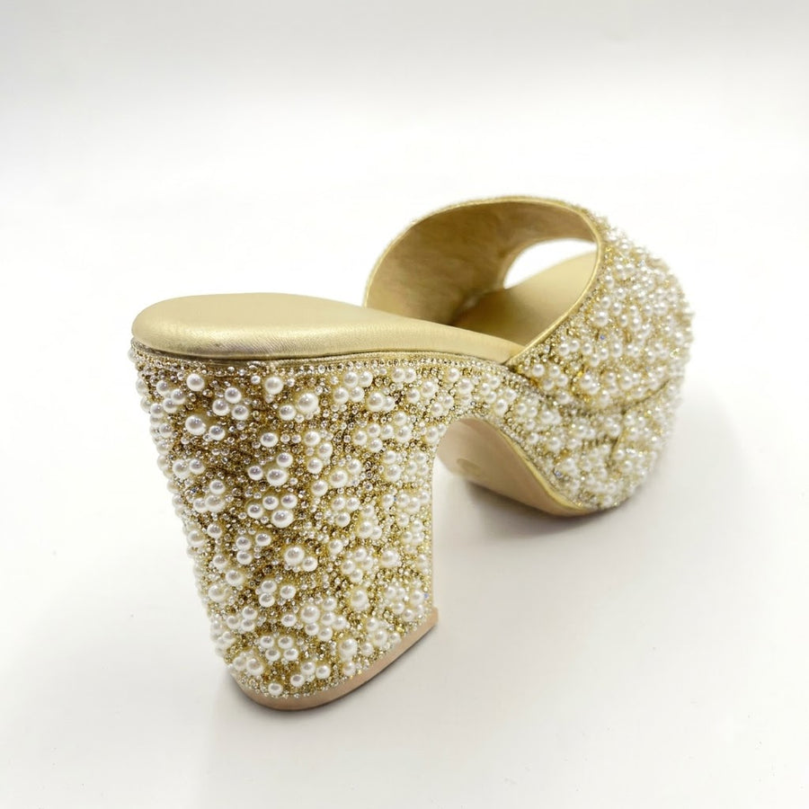 Women's Bridal Block Heel Slip on