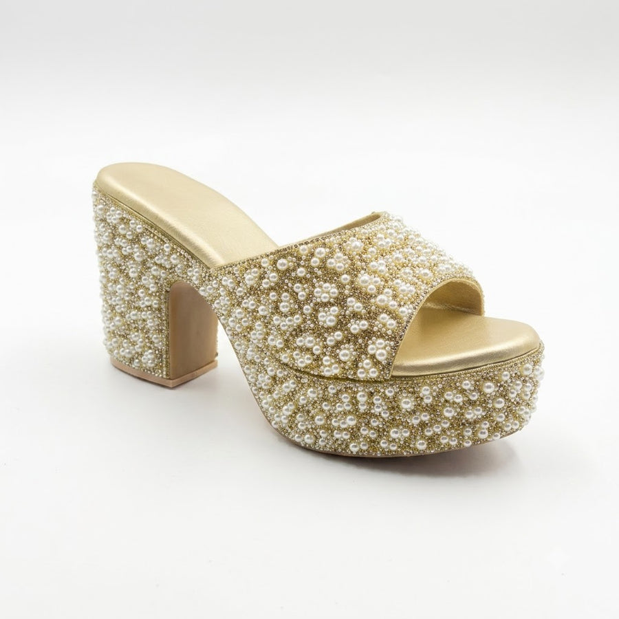 Women's Bridal Block Heel Slip on