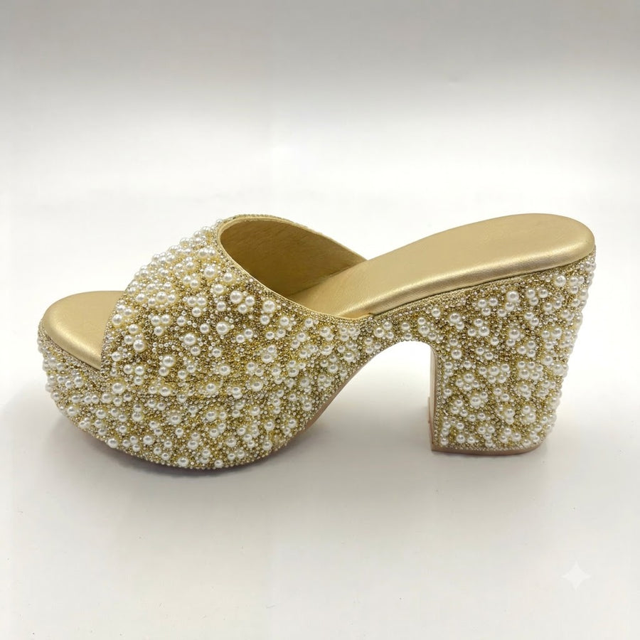 Women's Bridal Block Heel Slip on