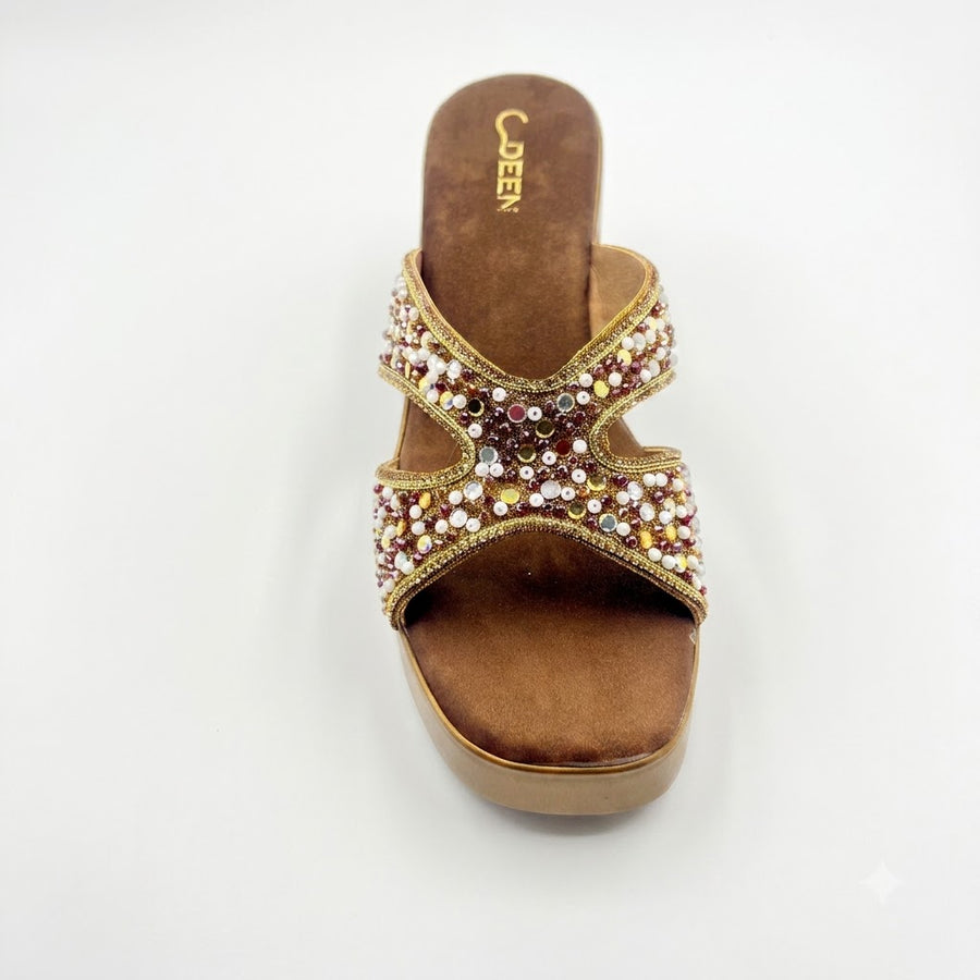 Women's Bridal Block Heel Slip on