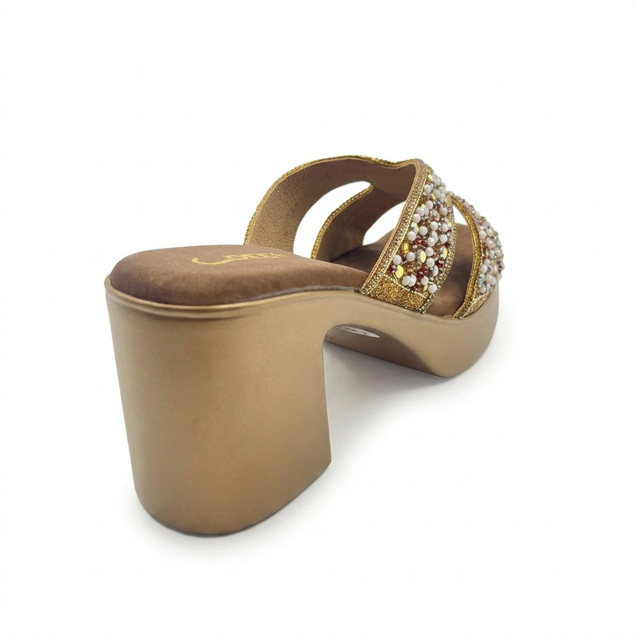 Women's Bridal Block Heel Slip on