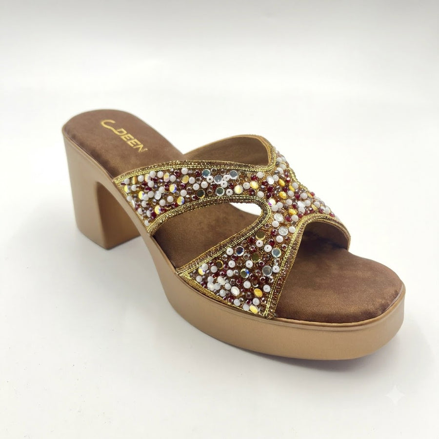 Women's Bridal Block Heel Slip on