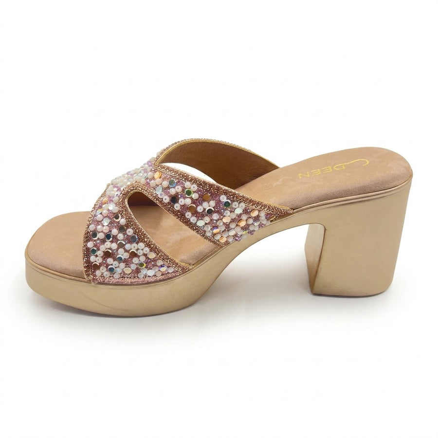 Women's Bridal Block Heel Slip on