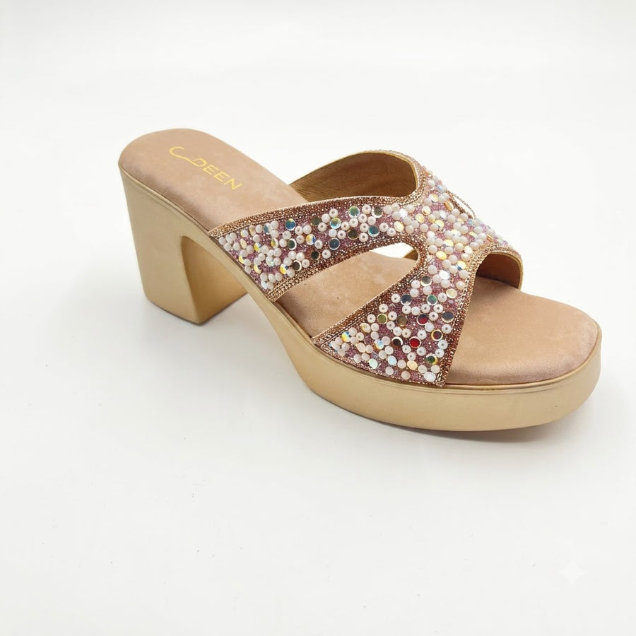 Women's Bridal Block Heel Slip on