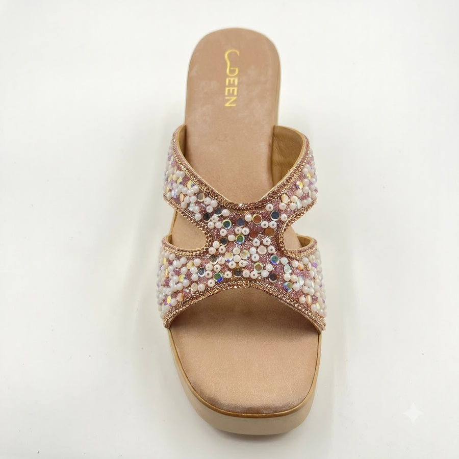Women's Bridal Block Heel Slip on
