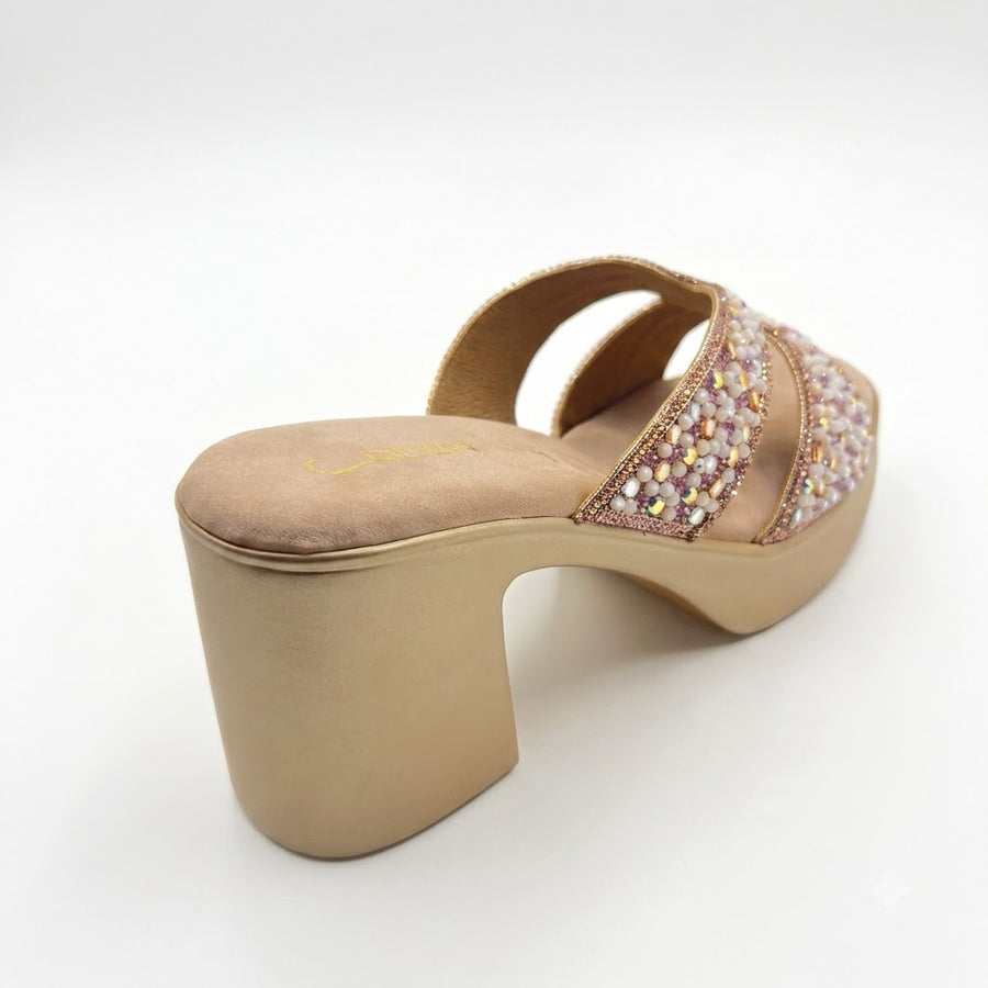 Women's Bridal Block Heel Slip on