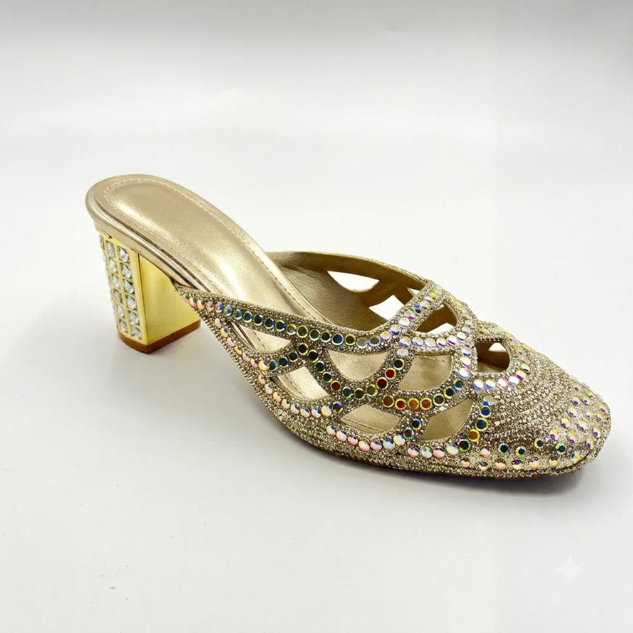Women's Bridal Block Heel Slip on