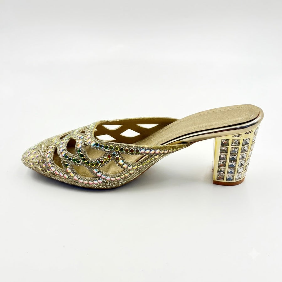 Women's Bridal Block Heel Slip on