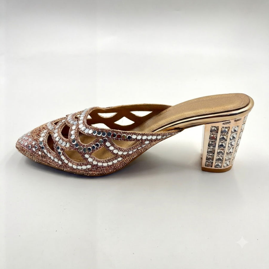 Women's Bridal Block Heel Slip on