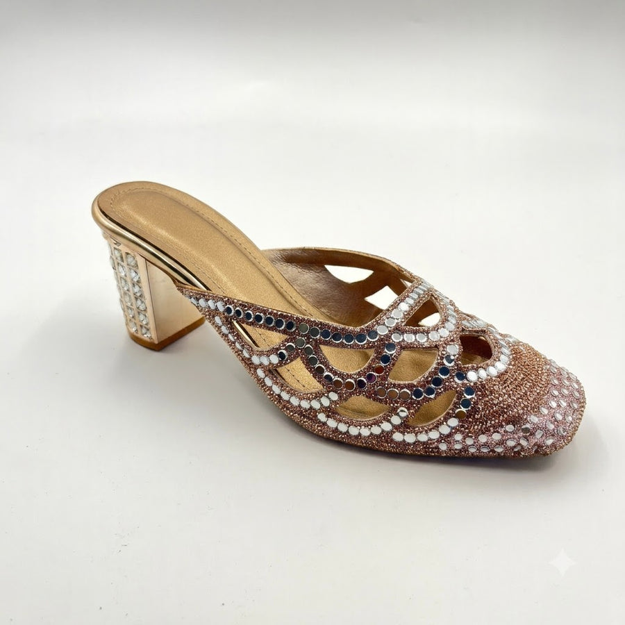 Women's Bridal Block Heel Slip on
