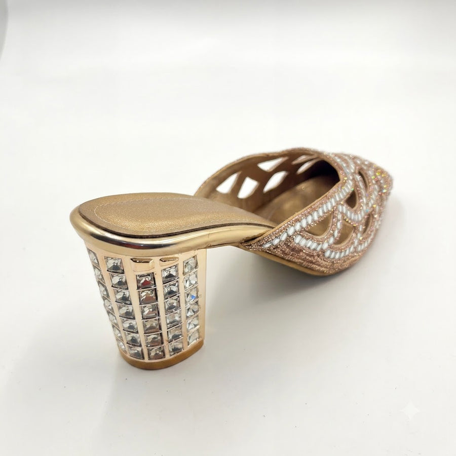 Women's Bridal Block Heel Slip on