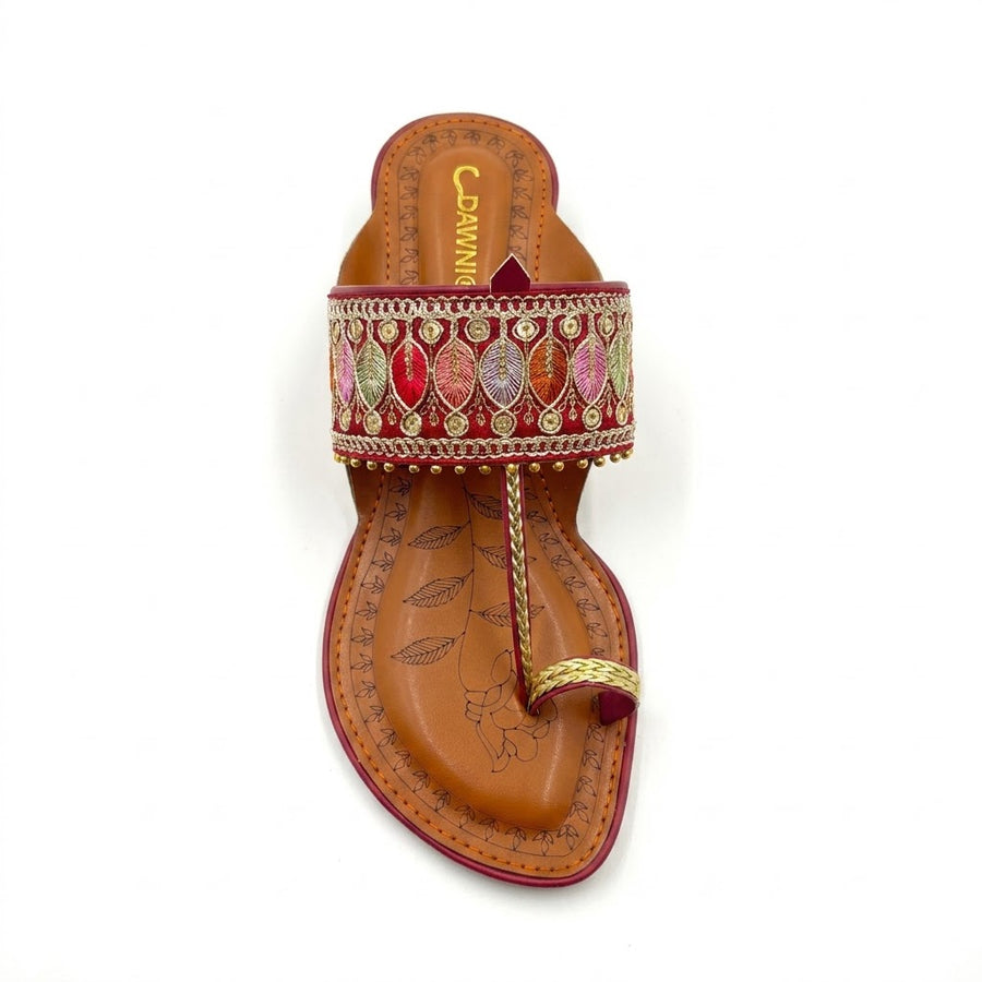 Women's Ethnic Block Heel Kolhapuri