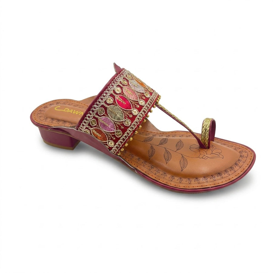 Women's Ethnic Block Heel Kolhapuri