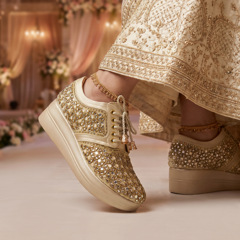 Bridal Wedge Heel Sneaker