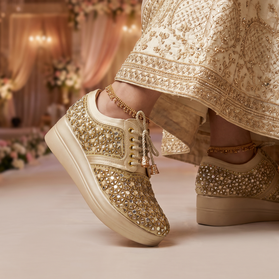 Bridal Wedge Heel Sneaker