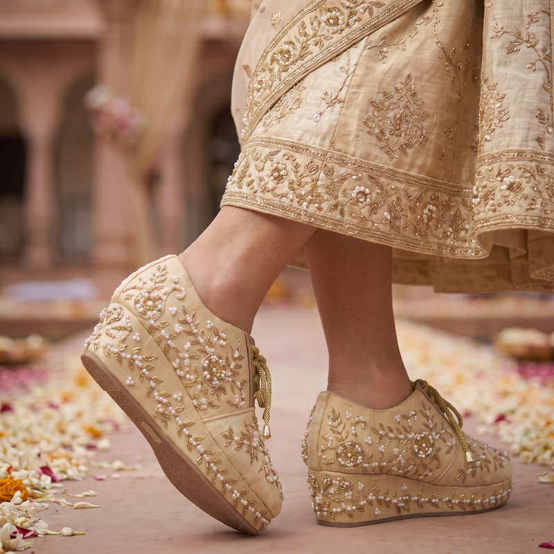 Bridal Wedge Heel Sneaker