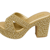 gold embellished platform heels