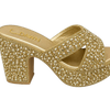gold embellished platform heels