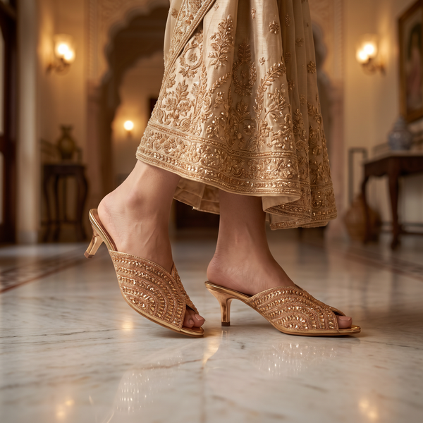 Women's Bridal Kitten Heel Slip on