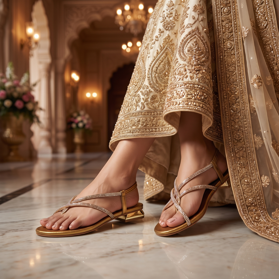 Women's Bridal Flat Heel Sandal